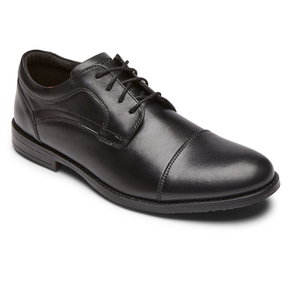 Oxfords Rockport Homem Pretas - Mykel Cap Toe - 65127JBXU